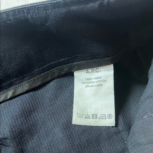 A.P.C. Navy A-Line Mini Skirt with Tie Front - Picture 4 of 5